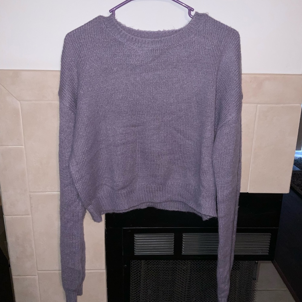 Purple Cropped Sweater